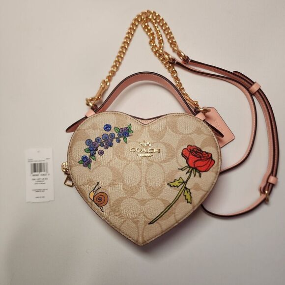 NWT Coach CU373 Coach X Observed By Us Heart Crossbody Signature Canvas Print - Picture 1 of 7